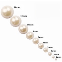 Perles en plastique ABS demi-rondes à dos plat, plusieurs tailles (3-16mm), blanc beige, pour décoration d'ongles, Zhejiang, 200g/sac, vente en gros