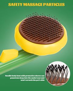 Hot Selling Self-Cleaning Dog Brush Smart <b>Pumpkin</b> Pet Comb for Cats and Dogs with Open Knot for Shedding Management - Product Image 3