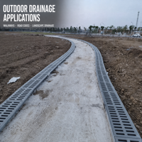 Caniveau de drainage en PRV résistant à la corrosion, robuste, pour les stations de métro, les tunnels de transport ferroviaire et les routes des parcs logistiques