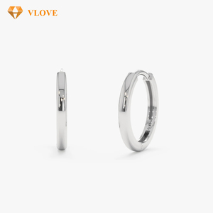 18k Reingold Ohrringe Kleine Ohrringe Huggies 18k Echtgold Edle Mode Creolen für Männer und Frauen - Product Image 3