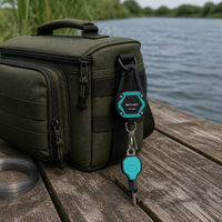 Découpe-ligne de pêche rétractable en métal avec bobine, portable, logo personnalisé, équipement d'extérieur, clip sécurisé pour la gestion des lignes lors des sorties de pêche en lac