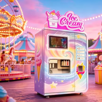 Nouvelle machine à crème glacée molle automatique verticale commerciale 220V grande capacité haute production avec roues