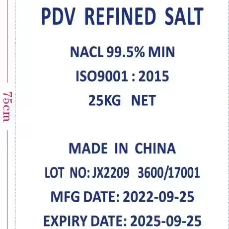 Sal industrial refinada pura 99% Sal PDV Sal de cloruro de sodio