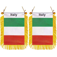Drapeau suspendu pour fenêtre de voiture Inde, mini-drapeaux de voiture, bannières décoratives pour rétroviseur avec ventouse et bannière à franges dorées