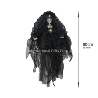 Décoration Squelette Suspendu Horreur 60CM Halloween 2025 – Accessoire de Fête Fantôme Noir pour Maison Hantée, Effet Thriller, en Plastique et Polyester, pour Intérieur