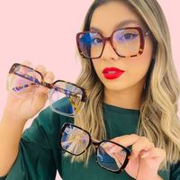 Monture de lunettes optiques carrées rétro pour femmes, anti-lumière bleue, pour la lecture