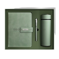 Coffret Cadeau Journal Personnalisé en Cuir PU Blanc Luxe pour Entreprise avec Stylo, Bouteille d'Eau et Tasse Thermos