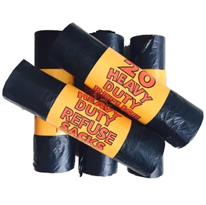 CustomPe 56-60 Gallon Contractor Rubbish Trash Bags Cross Tie 3.0 Mil, Large Black Cross Tie Heavy Duty Garbage Bags - Product Image 5