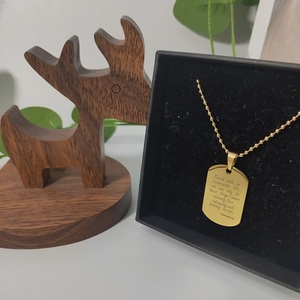 Gravierte Philosophie Wörter personal isierte Edelstahl quadratischen Charme 18 Karat Gold Schmuck Rechteck Anhänger Tags Halskette Frauen Männer - Product Image 3