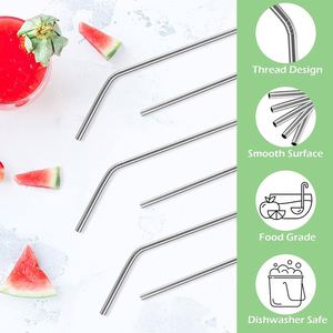 SiYJ724 Wholesale Customizable Logo 6 8 12mm Reusable Metal Straw Custom 304 Stainless Steel <b>Drinking</b> Straws Gift Set with Brush - Product Image 3