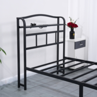 Lit pliant en fer économique avec trou de charge, lit simple en fer pour appartements de petite taille, conçu pour la sieste.