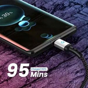 Wholesale Price Nylon Braided Aluminum Alloy Type <b>C</b> Cable Mobile Phone Fast Charging <b>Usb</b> Data Cable <b>Usb</b> <b>C</b> With Light - Product Image 4