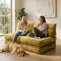 Bequemes Relax-Sofa mit Knopfheftung, Modernes Stoffsofa mit Schwammfüllung, Klappbares Schlafsofa, TV-Lounge-Möbel für Villa und Schule