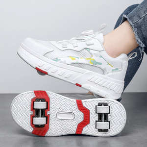 Roller Shoes With Flashing Lights EVA Material Double Row Wheels For Skating And Walking - Product Image 3