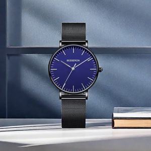 Montre à quartz en acier inoxydable 316L noir avec mouvement japonais, logo personnalisé, bracelet en cuir tendance, Reloj De Pulsera Para Hombre - Product Image 2