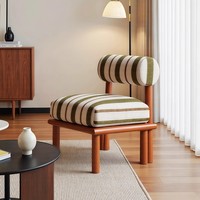 Fauteuil Rétro Français, Chaise Longue en Bois Massif pour Petits et Grands Salons