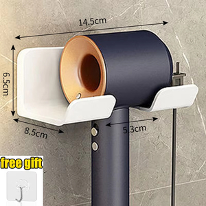 Étagère murale de salle de bain Organisateur de sèche-cheveux Support de rangement pour souffleur <span class=keywords><strong>et</strong></span> articles de toilette Sèche-cheveux Berceau <span class=keywords><strong>et</strong></span> étagère - Product Image 4