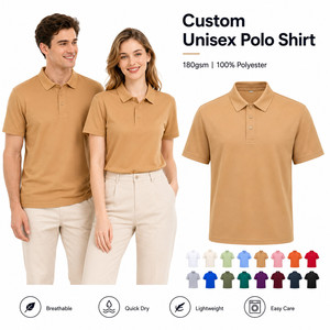 Polo Personalizado con Logotipo, 180G, Unisex, de Alto Rendimiento, 100% Poliéster, Secado Rápido, Transpirable, Uniforme para Equipo de Golf, Venta al Por Mayor, Tallas S-4XL, Color Bronceado - Product Image 1