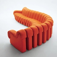 Gebogene S-förmige Sofas Wohnzimmer möbel Designer Hotel Club Leder Modulares Sofa garnitur Modernes Massivholz 1 Set CN;GUA