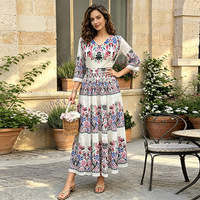 Robe plissée Miyake à col rond, imprimé floral, coupe trapèze, manches à volants, taille haute, flatteuse pour la silhouette, grande taille, 100% pour adultes