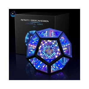 LANYOU 60 Lamps Infinite Dodecahedron Color LED Night Light Lamp Space Lights USB Decorative Table Lamp