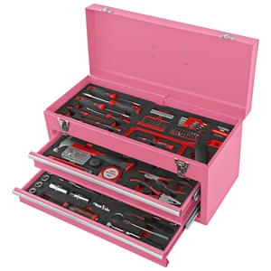 Nueva caja de herramientas de hierro de tres niveles con 166 piezas, con cajones y cerradura, para uso doméstico. - Product Image 1