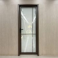 Portes coulissantes intérieures modernes pour appartement de bureau avec verre trempé, résistantes au vent et à l'eau, finition de qualité