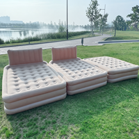 Nouveau matelas pneumatique gonflable automatique à double épaisseur avec pompe intégrée et dossier floqué, pour la maison, le camping et l'extérieur, design moderne