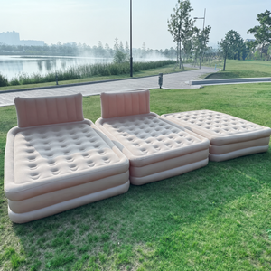 Nouveau matelas pneumatique <span class=keywords><strong>gonflable</strong></span> automatique à double épaisseur avec pompe intégrée et dossier floqué, pour la maison, le <span class=keywords><strong>camping</strong></span> et l'extérieur, design moderne - Product Image 2