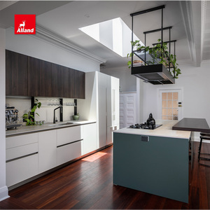 AllandCabinet Armoire de cuisine intelligente contemporaine à deux tons de laque MDF en marbre <span class=keywords><strong>stratifié</strong></span> peint comprend un robinet à usage domestique - Product Image 5