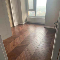 Suelo de Madera Chevron de Nogal Negro Americano, Parquet Chevron de Madera de Teca de Birmania, 45-60 Grados