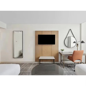 Cama Doble de Lujo Crowned <span class=keywords><strong>Plaza</strong></span> IHG, Madera Maciza de Roble, Diseño Europeo, Muebles para Dormitorio de <span class=keywords><strong>Hotel</strong></span>, Apartamento, Proyecto Comercial - Product Image 1