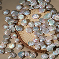 Perles de culture d'eau douce naturelles baroques en forme de pièce de monnaie, 15-17 mm, pour la fabrication de bracelets et de colliers (vente en gros)