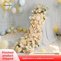 Großhandel Hochwertige Handgefertigte Seidenrosen Künstliche Blumen Läufer Weiße Gangdekoration Hochzeitsreihendekoration Schnelle Lieferung