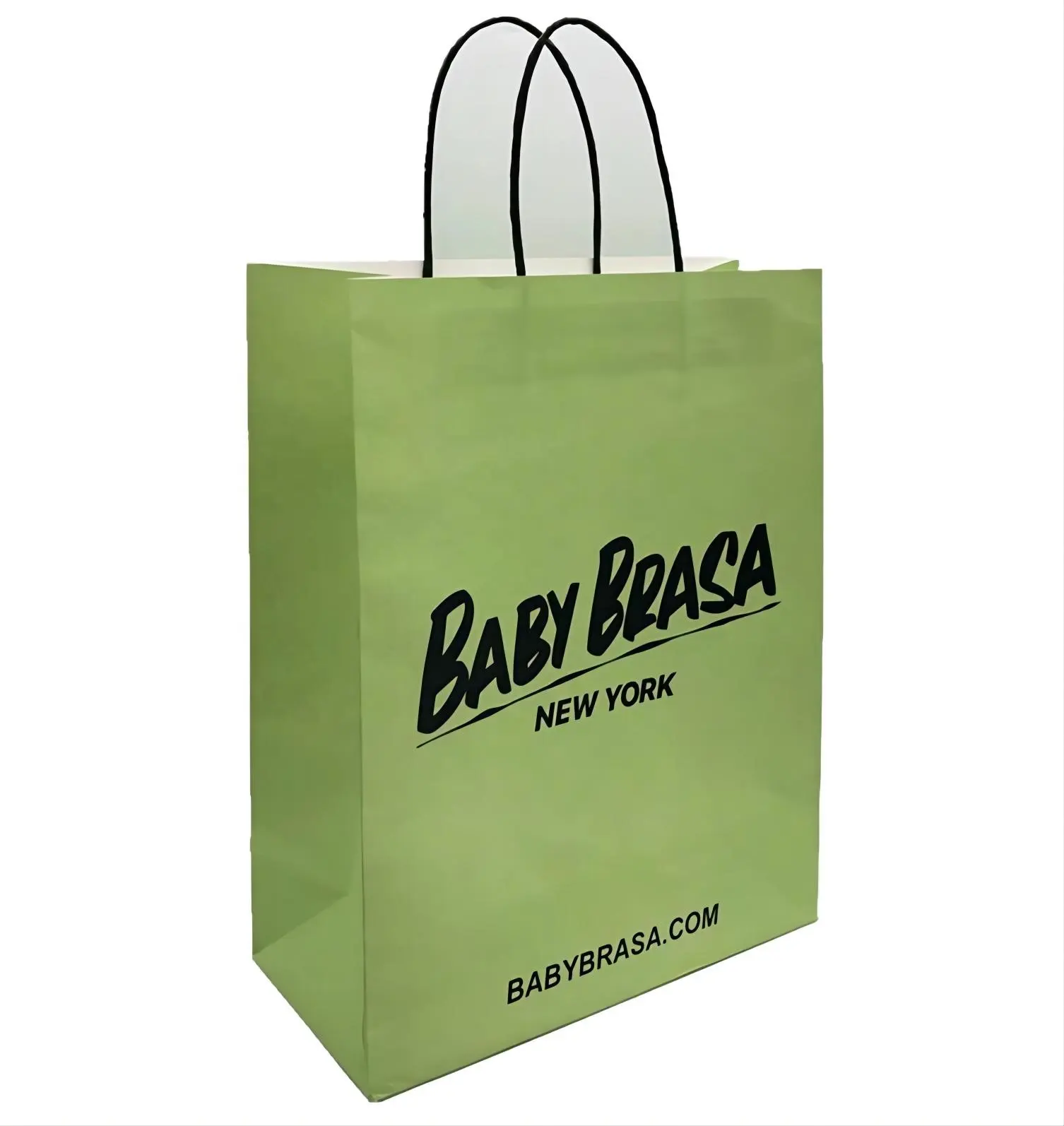 2022 Mode Kraft Papiertüte hochwertige To-Go-Tasche grüne Bastel tasche mit dunkelgrünem Logo