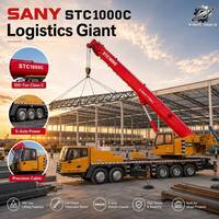 Promotion : Grue mobile Sany STC1000C 100 tonnes à flèche télescopique hydraulique pour levage de chantier, faible nombre d'heures, livraison rapide
