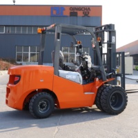 Chariot élévateur diesel robuste de 3 tonnes [certifié CE/ISO] pour usage extérieur en entrepôt, chariot élévateur à combustion interne