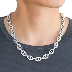 Chaîne de nez de <span class=keywords><strong>cochon</strong></span> unique Hop 11 MM, plaquée or, sertie de zircons, collier et bracelet pour homme, idéal pour les soirées - Product Image 5