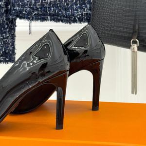 Luxurious Designer Brand Formal Slip-On Women's Stiletto Pumps Pointed <b>Toe</b> Patent Leather Thin <b>Heels</b> Breathable Anti-Slip - Product Image 2