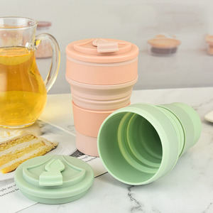 Bouteille pliable en silicone réutilisable sans BPA, gobelet pliable en silicone, tasse à café avec couvercle - Product Image 1