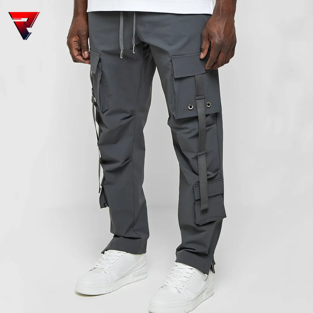 Wholesale High Quality Plus Size High Waisted Vintage Baggy Black Jogger Streetwear 6 Pocket Men'S Cargo Pants