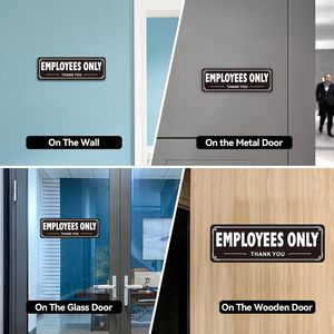 Panneaux de signalisation autocollants en aluminium robuste <span class=keywords><strong>pour</strong></span> accès réservé aux employés/personnel, résistants aux intempéries, <span class=keywords><strong>pour</strong></span> bureaux/entrepôts - Product Image 4