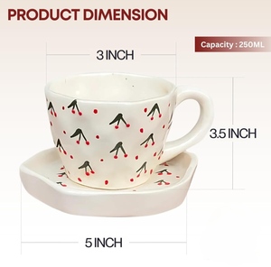 Tasse à café en céramique artisanale de qualité supérieure avec poignée confortable pour la maison, le bureau, le café et la restauration - En vente - Product Image 2