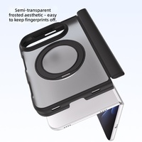 360 °   Casing Ponsel Magnetik dengan Ring Kickstand Putar untuk iPhone Duo, Perlindungan Engsel Penuh, Ramah Kulit, Matte, Grosir
