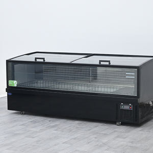Vitrine réfrigérée combinée à porte vitrée pour supermarché, avec îlot de présentation pour aliments surgelés et viande, et congélateur coffre profond - Product Image 1