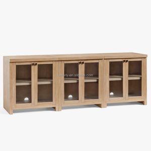 Ferly Buffets d'affichage au design moderne Mobilier d'intérieur Buffets d'armoires en bois de chêne <span class=keywords><strong>massif</strong></span> <span class=keywords><strong>Buffet</strong></span> d'affichage de ferme avec armoire - Product Image 4