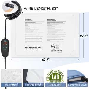 Wasserdichte, umweltfreundliche, elektrisch beheizte quadratische Bettmatte aus Nylon für Hunde, Welpen, Katzen, Indoor-Wärmematte für Haustiere - Product Image 5