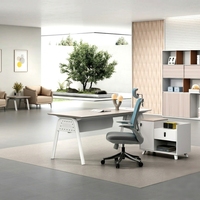 Bureau de direction moderne de luxe en bois, sur mesure, avec tiroirs de rangement