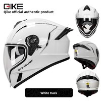 Casco Moto Qike con Doppia Visiera in ABS, Certificato 3C, Approvato ECE, Spoiler Grande, Protezione Integrale Invernale, Sicuro e Alla Moda per Uomini