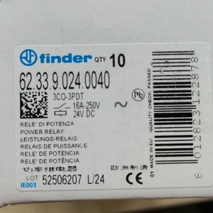 Finder relay 62.33.9.024.0040 3PDT Plug In Non-Latching Relay Tab 24VDC nuevo y original - Product Image 6